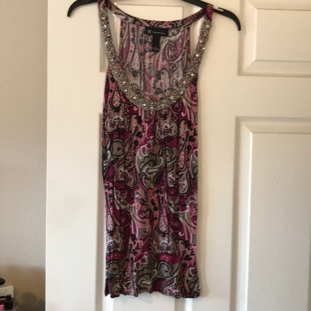 INC pink print top